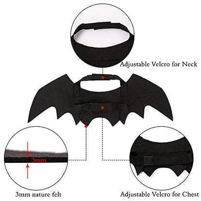 Felt Bat Wings for Cats and Small Dogs with Adjustable Bands