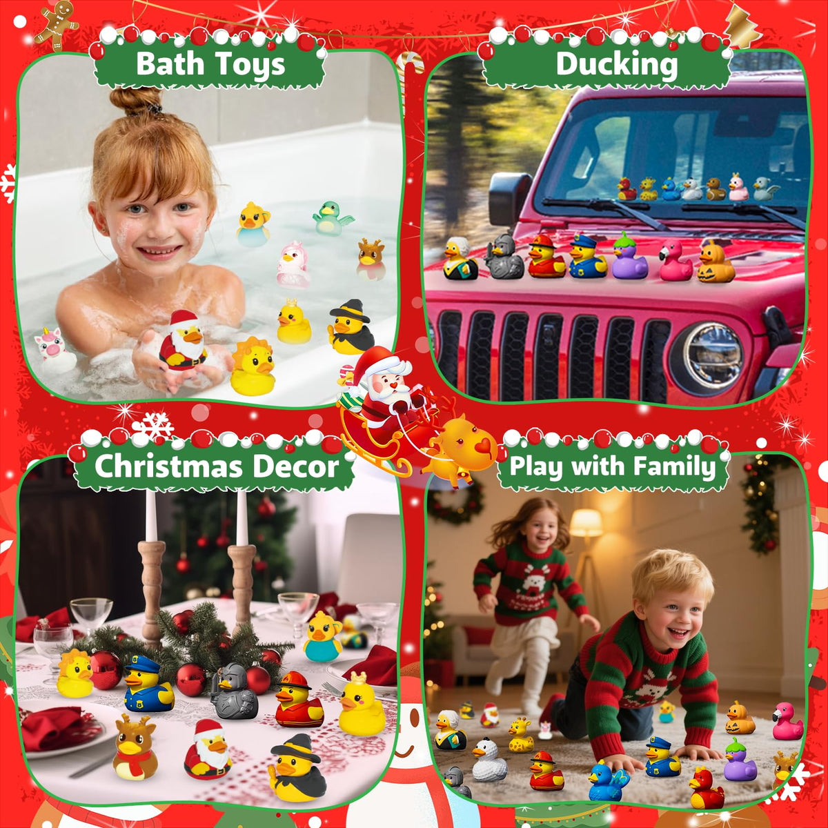 24-Piece Holiday Rubber Duck Advent Calendar with Festive Costumes for Kids Ages 3-8