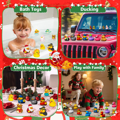 24-Piece Holiday Rubber Duck Advent Calendar with Festive Costumes for Kids Ages 3-8