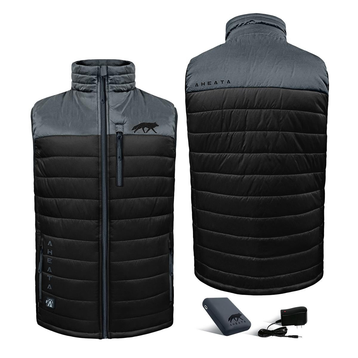 Mens Electric Heated Vest with Rechargeable Battery Pack and Fleece Lining