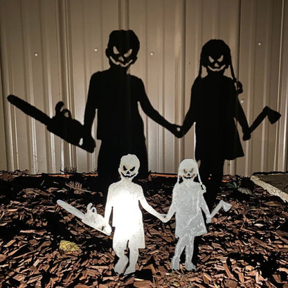 Metal Yard Stake Shadow Caster with Spotlight Projection for Halloween Displays