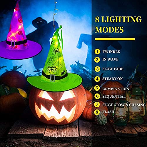 Witch Hat String Lights with 104 Warm White LEDs and 8 Lighting Modes, 44ft