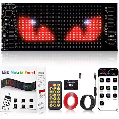 Car Window LED Light Panel with App Control and Remote, Music Sync