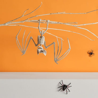 Skeleton Bat Decoration with Spread Wings and Detailed Bone Frame