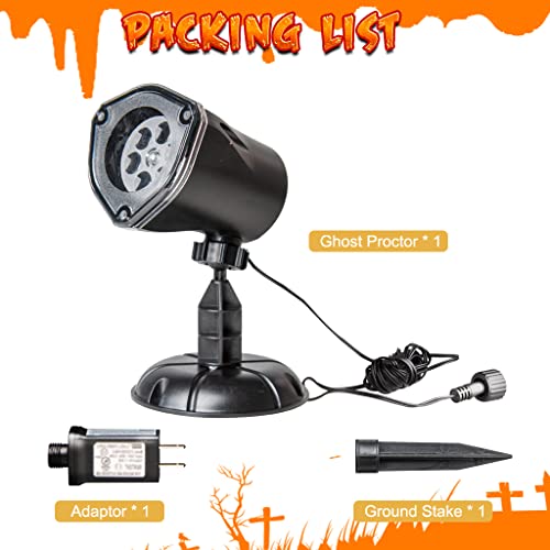 Moving Ghost LED Projector with 360-Degree Rotation and Weather Protection