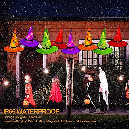 Witch Hat String Lights with 104 Warm White LEDs and 8 Lighting Modes, 44ft