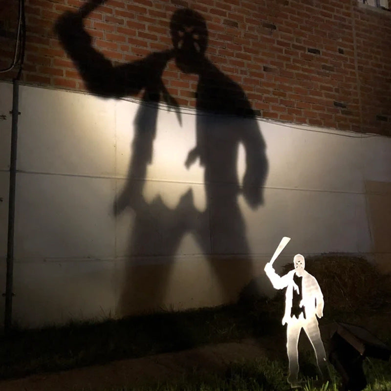 Metal Yard Stake Shadow Caster with Spotlight Projection for Halloween Displays