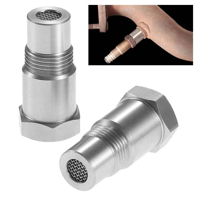 O2 Sensor Adapter with Internal Converter Element and Stainless Steel Mesh, M18x1.5 Thread