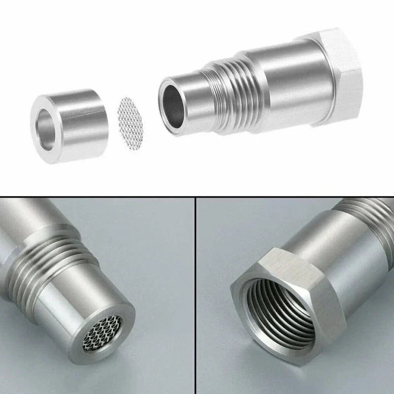 O2 Sensor Adapter with Internal Converter Element and Stainless Steel Mesh, M18x1.5 Thread