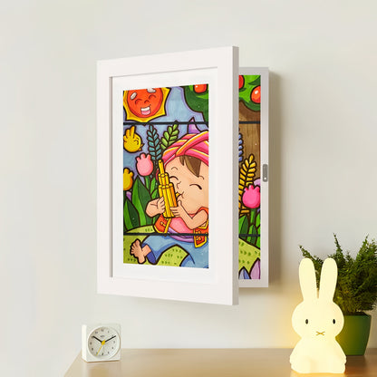Magnetic Artwork Display Frame for Wall with 150 Sheet Storage Capacity
