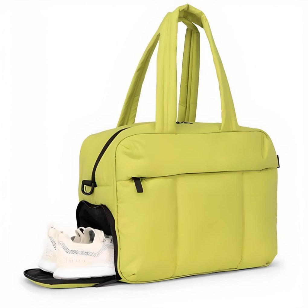 Quilted Duffle Bag with Reinforced Top Handles and Spacious Interior, 41cm Length
