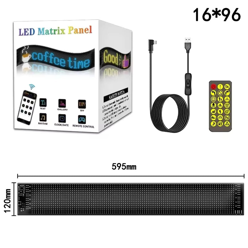 Car Window LED Light Panel with App Control and Remote, Music Sync