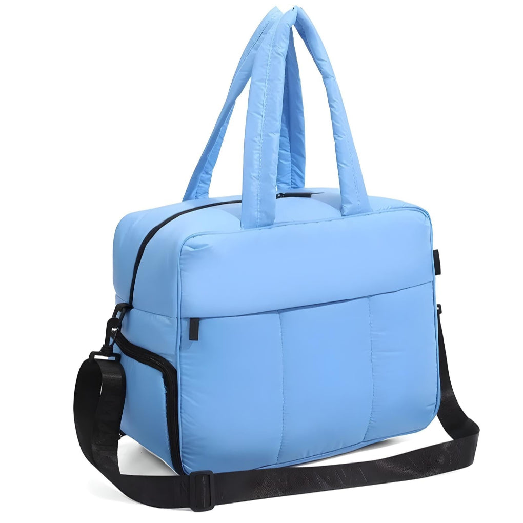 Quilted Duffle Bag with Reinforced Top Handles and Spacious Interior, 41cm Length