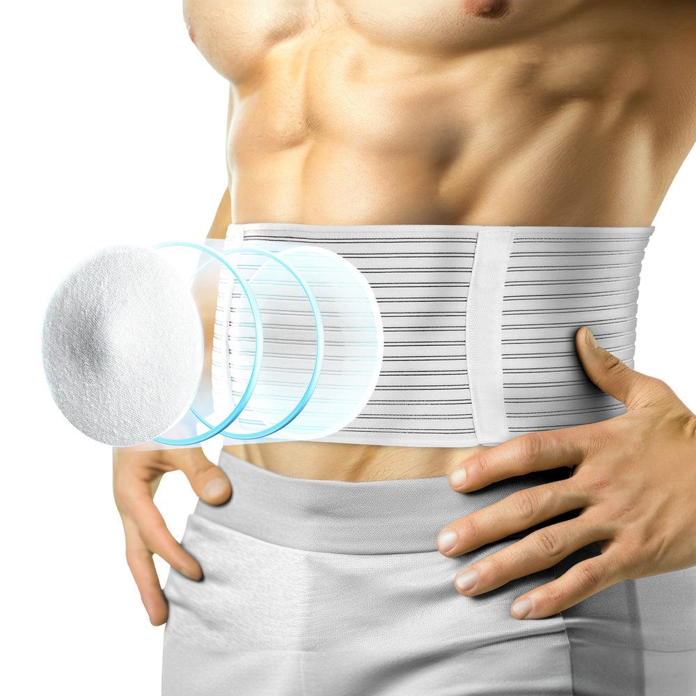 Abdominal Hernia Support Belt with Removable Compression Pad and Spiral Stays