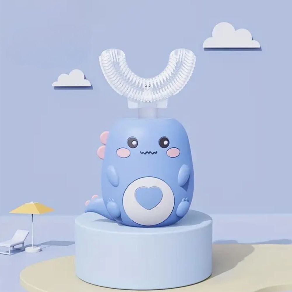 U-Shape Kids Toothbrush with Sonic Vibrations and Blue Light, Rechargeable