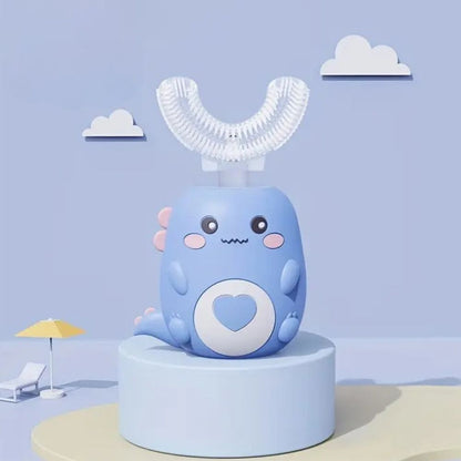 U-Shape Kids Toothbrush with Sonic Vibrations and Blue Light, Rechargeable