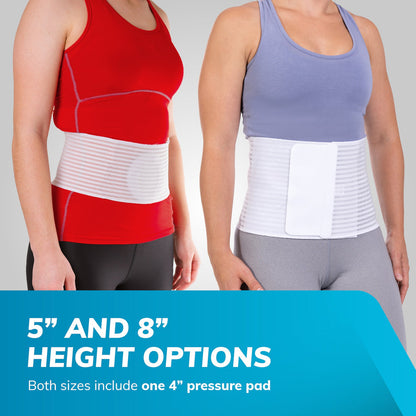 Abdominal Hernia Support Belt with Removable Compression Pad and Spiral Stays