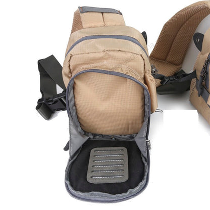 Fly Fishing Chest Bag with Zippered Compartments and Tool Loops