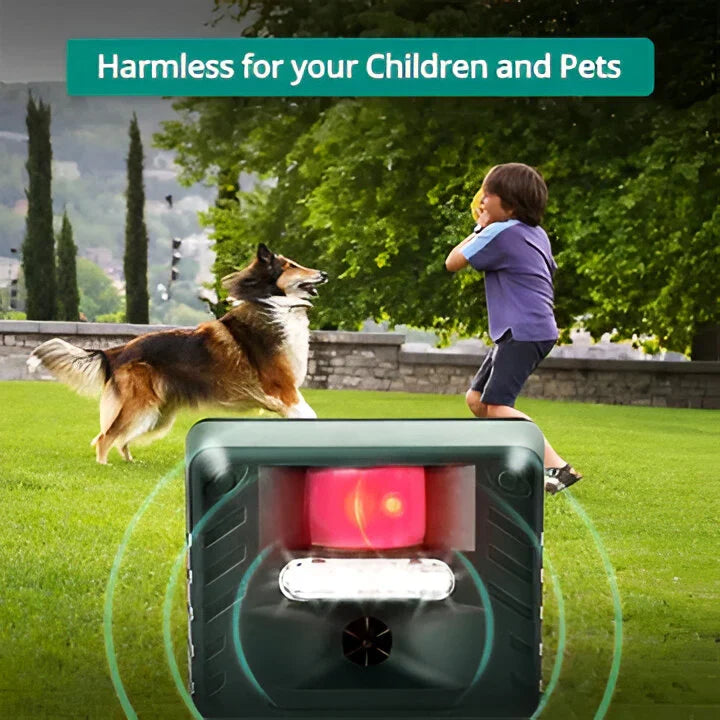 Motion-Activated Ultrasonic Animal Repeller with 70ft Detection and Solar Power