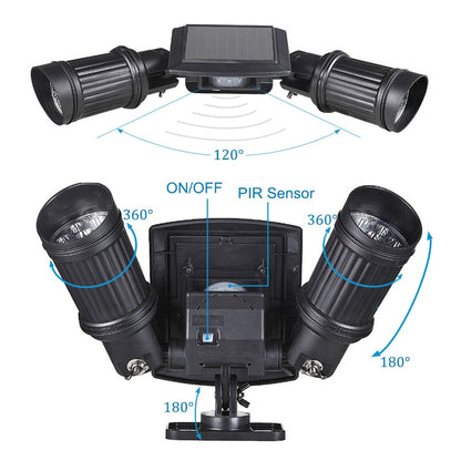Motion Sensor Solar LED Light with 360 Degree Rotation and 600 Lumens