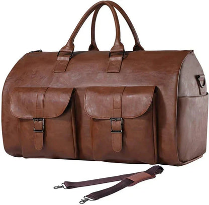 Convertible Duffle Bag with Garment Mode and Shoe Compartment, Rolling Handle