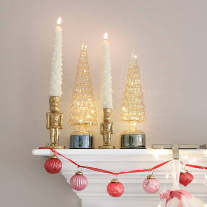 Red And Pink Mercury Glass Ornament Garland - Interior Delights
