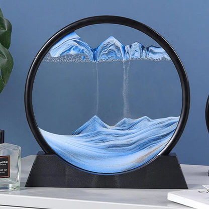 Flowing Sand Art Frame with Colored Layers and Gravity Motion