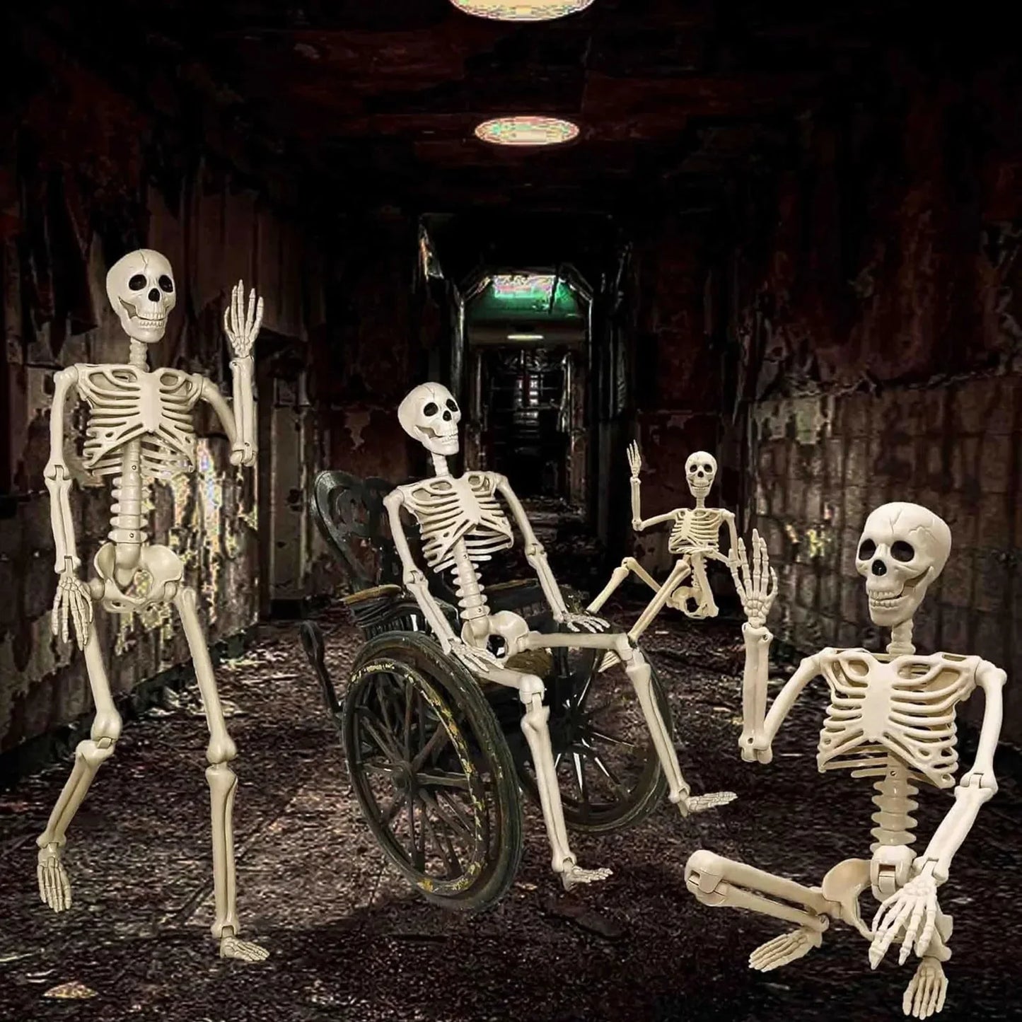 Poseable Skeleton Decoration with 12 Movable Joints and Molded Bone Detail