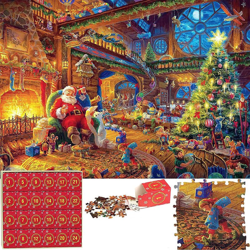 Daily Puzzle Advent Calendar with 1008 Pieces and Reference Poster
