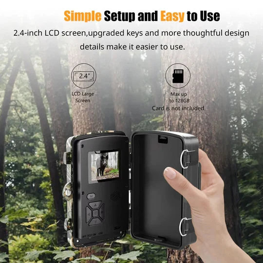 Trail Camera with 16MP Photo and 1080P Video, Infrared Night Vision