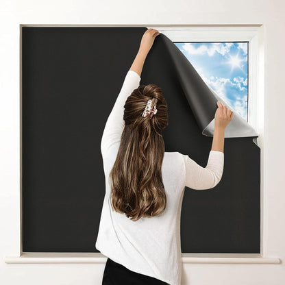 Static Cling Blackout Window Film with Heat Reflection and Noise Dampening, Trim-to-Fit