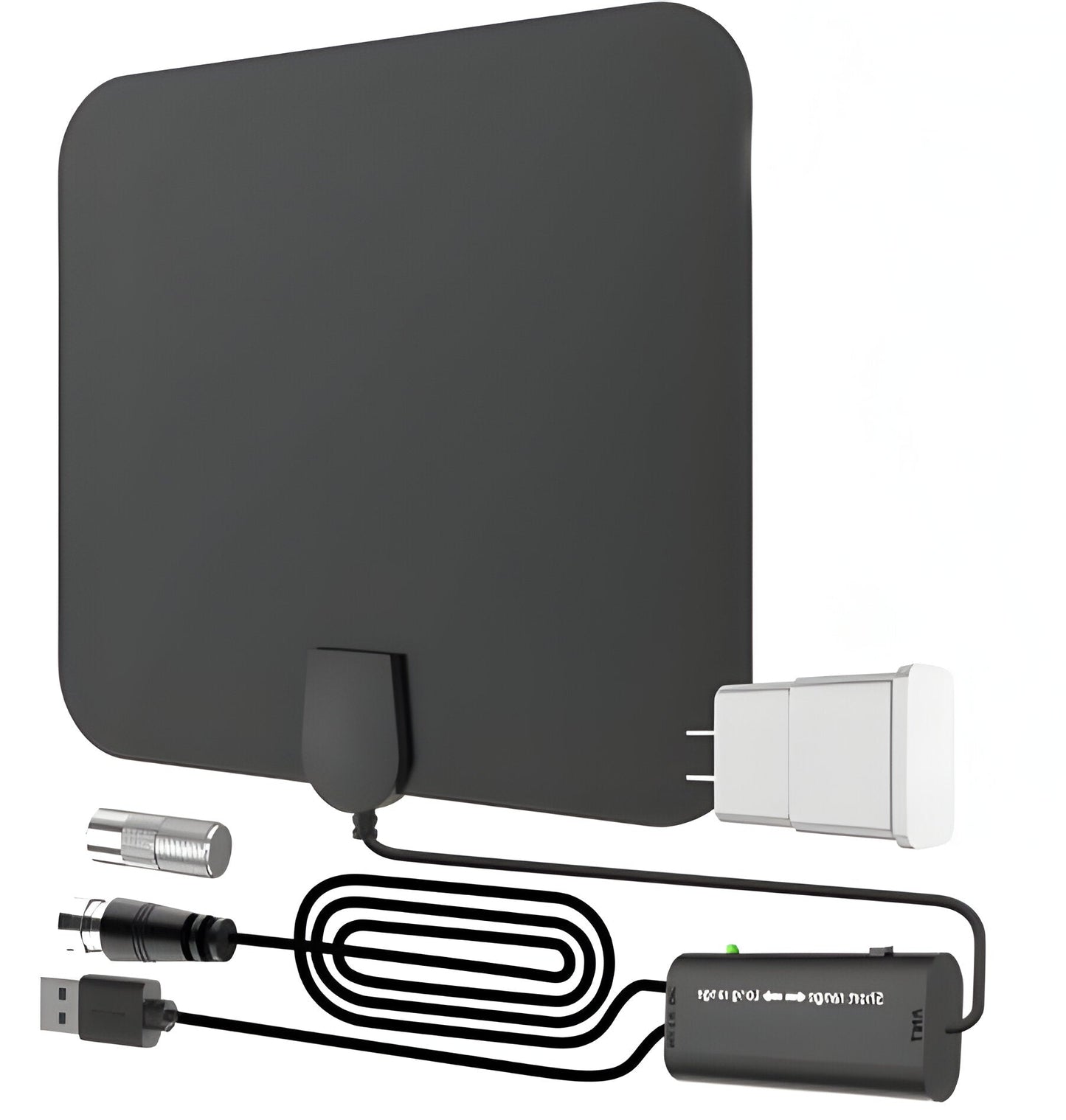 Indoor HDTV Antenna with 37dB Signal Amplifier and 10ft Cable, 300 Mile Range