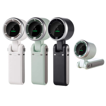Foldable Handheld Fan with Digital Battery Display and 5-Speed Motor