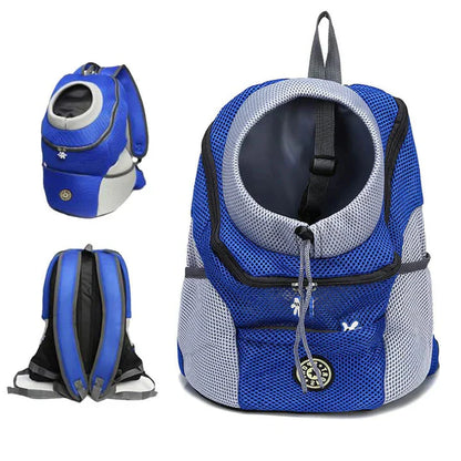 Dog Carrier Backpack with Mesh Ventilation and Collar Hook, Adjustable Straps
