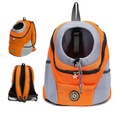 Dog Carrier Backpack with Mesh Ventilation and Collar Hook, Adjustable Straps