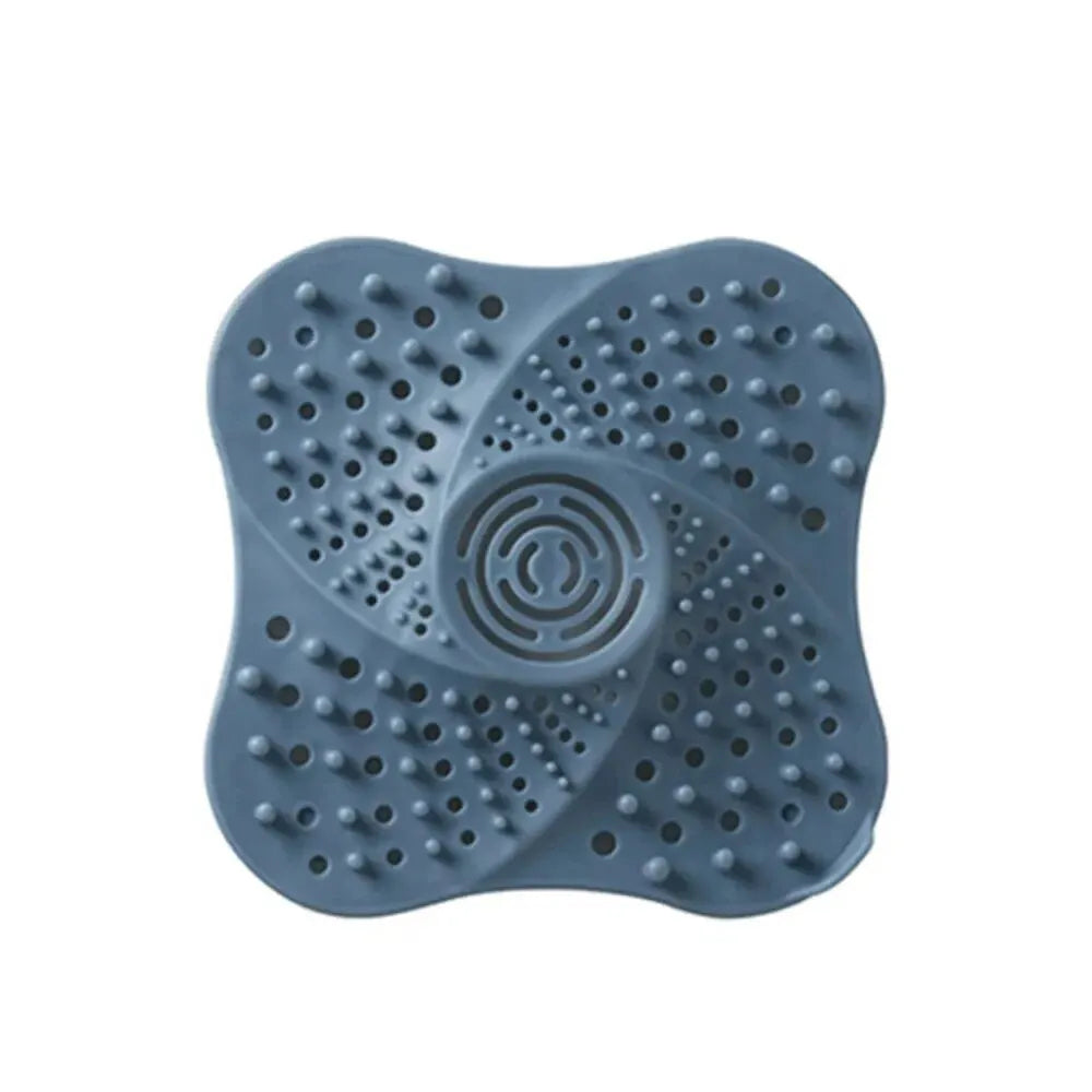 Spiral Shower Drain Hair Catcher with Suction Cups and Center Handle