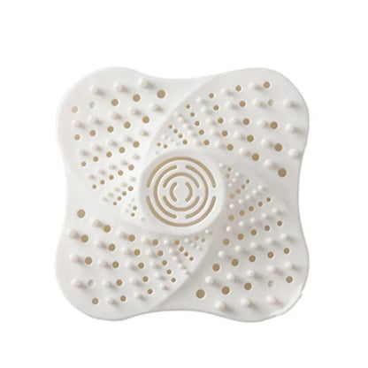 Spiral Shower Drain Hair Catcher with Suction Cups and Center Handle