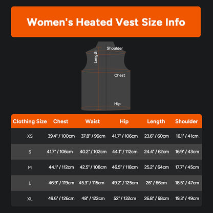 Women's Heated Vest with Six Heating Zones and Eight Hour Runtime