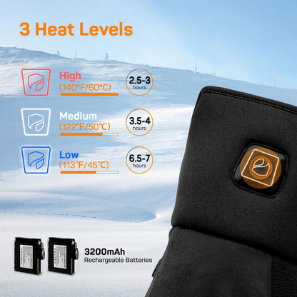 Heated Gloves for Men Women, 3200mAh Rechargeable Electric Battery, Thin Heated motorcycle Work Gloves Liners, Touch Screen Gloves Winter Hand Warmer for hunting skiing Snowboarding