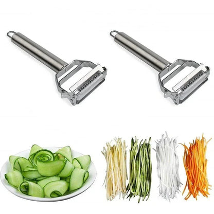 Dual Blade Vegetable Peeler with Julienne Cutter and Stainless Steel Construction All Vera Mart