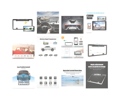 Rear View Camera with 170 Degree Angle and Night Vision, License Plate Mount