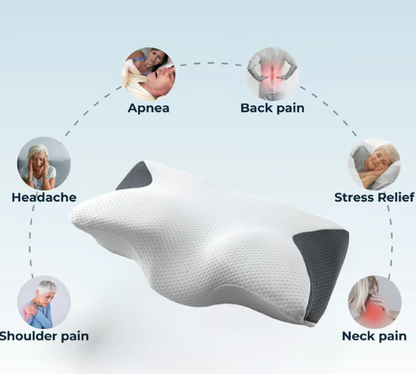 Memory Foam Neck Pillow with Contoured Support and Breathable Cover, Machine Washable