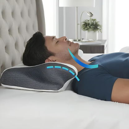 Memory Foam Neck Pillow with Contoured Support and Breathable Cover, Machine Washable