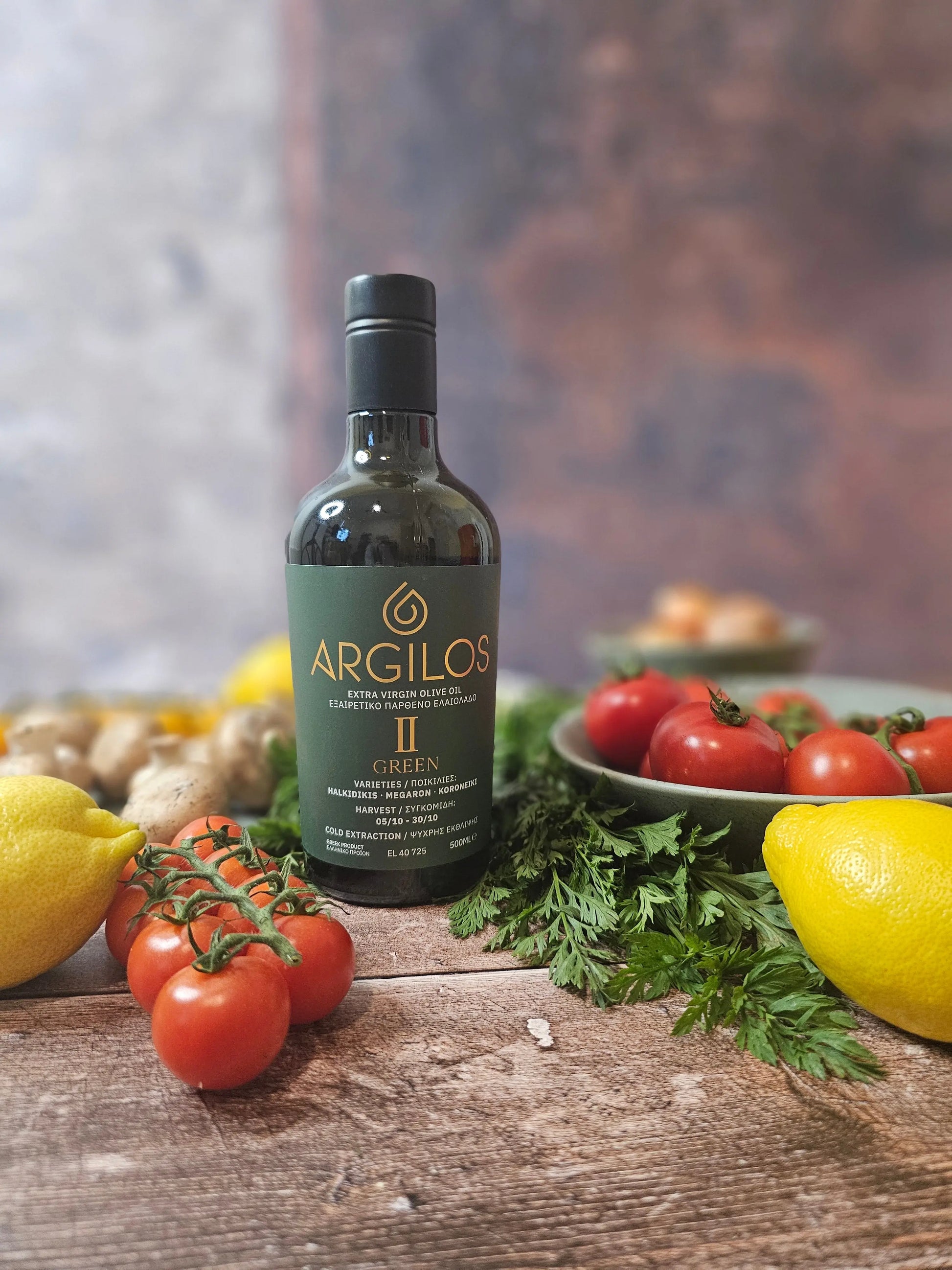 ARGILOS II GREEN Extra Virgin Olive Oil (500ml) - Nostos Goods