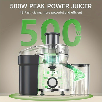 Centrifugal Juicer with 3 Inch Wide Mouth and Dual Speed Settings, 500W