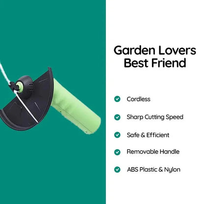 Cordless Grass Cutter with Adjustable Extension Pole and Debris Shield