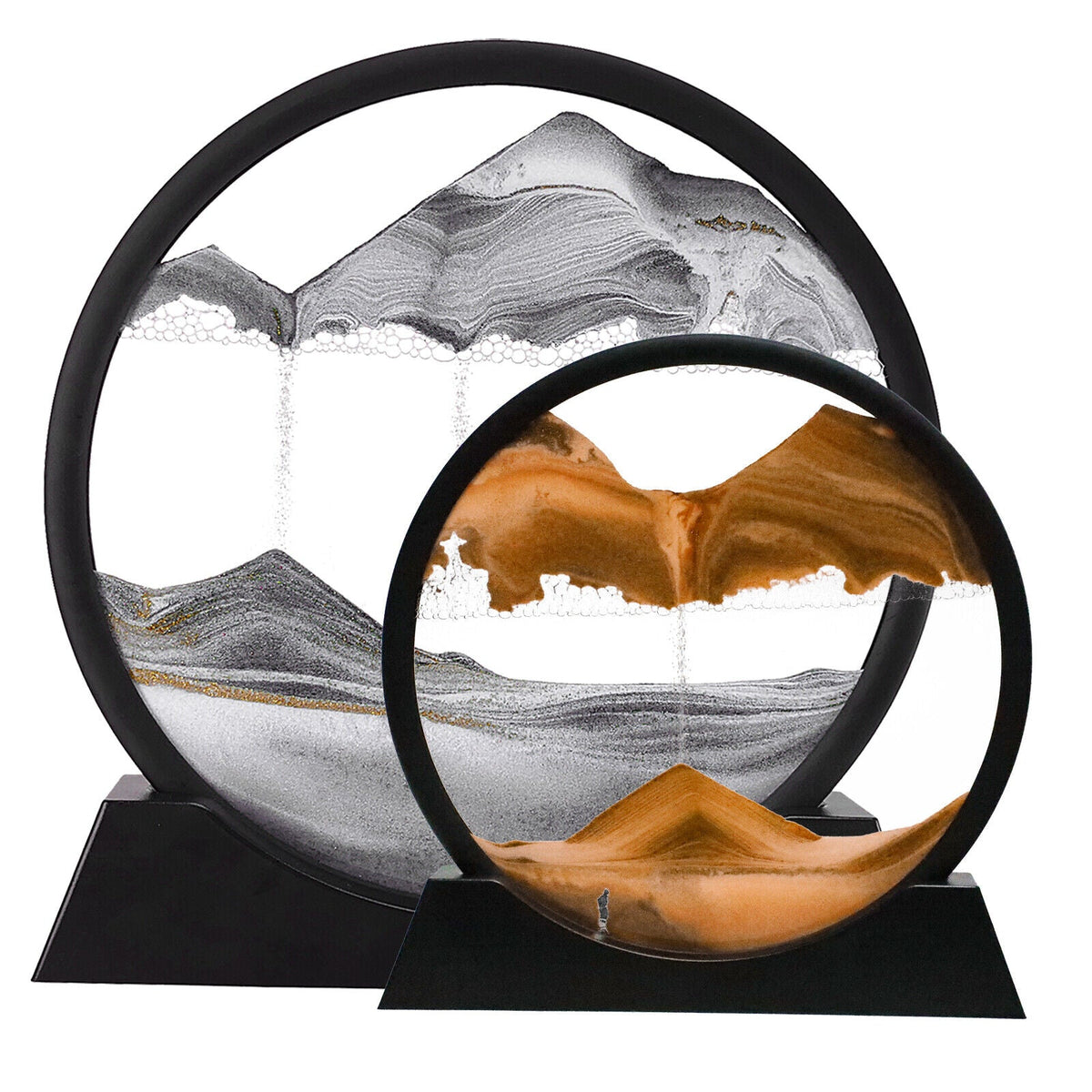 Flowing Sand Art Frame with Colored Layers and Gravity Motion