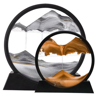 Flowing Sand Art Frame with Colored Layers and Gravity Motion