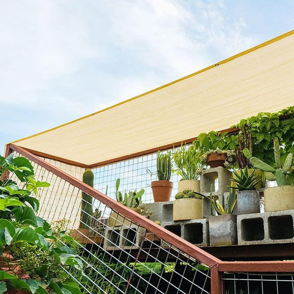 UV Block Mesh Shade Sail with Metal Grommets and Water Repellent Surface