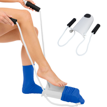 Sock Aid Tool with Extended Reach Handles and Foam Grip for Dressing